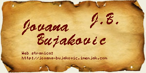 Jovana Bujaković vizit kartica